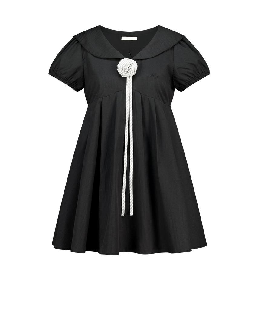 Iligo Sailor Collar Dress Black