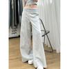 Мешковатые серые спортивные штаны Y2k, женские повседневные спортивные брюки в американском стиле, широкие брюки для бега, корейские базовые уличные брюки