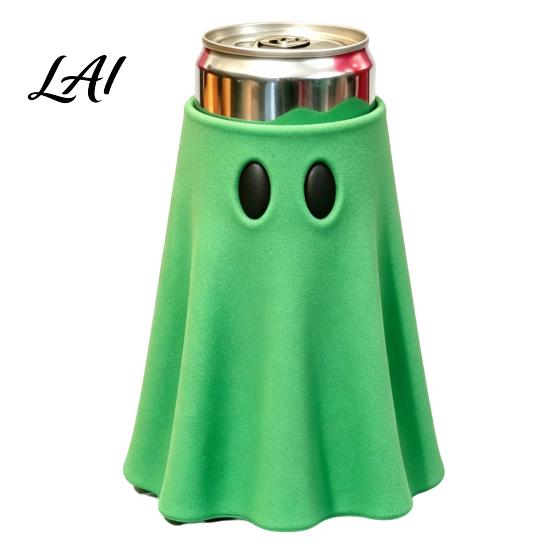Insulated Jar Jacket Halloween Ghost Can Holder Universal Beverage Cooler Sleeve Cute Shaped Flexible Insulator Drink Holder for Standard Slim Tall