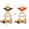 CZC AUTO Battery Terminals Solid Brass Clamps Connectors with Color Coded Wing Nuts, Quick Release for RV Motorbike Car Truck Boat Caravan, 2 Pairs
