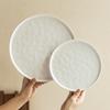Минималистичная однотонная тарелка Волна Большая тарелка Круглая керамическая тарелка Домашняя большая тарелка для овощей Западная еда Тарелка для стейка Обеденная тарелка