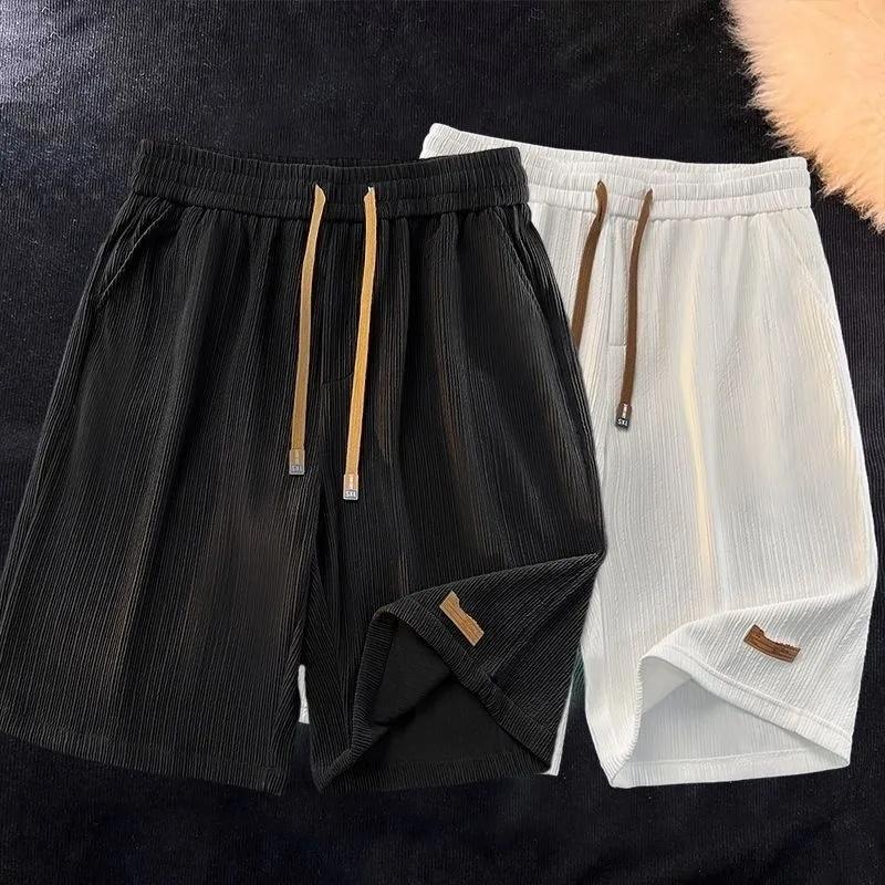 Летние свободные шорты Ice Silk Plus Size для спорта и отдыха, женские брюки с высокой талией и застежкой на пять точек