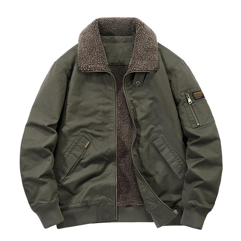 Winter Lapel Jacket Fleece Thickened Tooling Cotton-padded Jacket Casual Large Size Cold-proof Warm Jacket