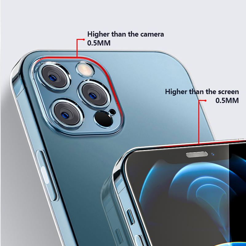 For iPhone 16 Max 15 Pro 14 13 12 Mini 11 XS XR X 8 7 Plus Case Ultra Thin Luxury Clear TPU Shockproof Transparent Phone Cover