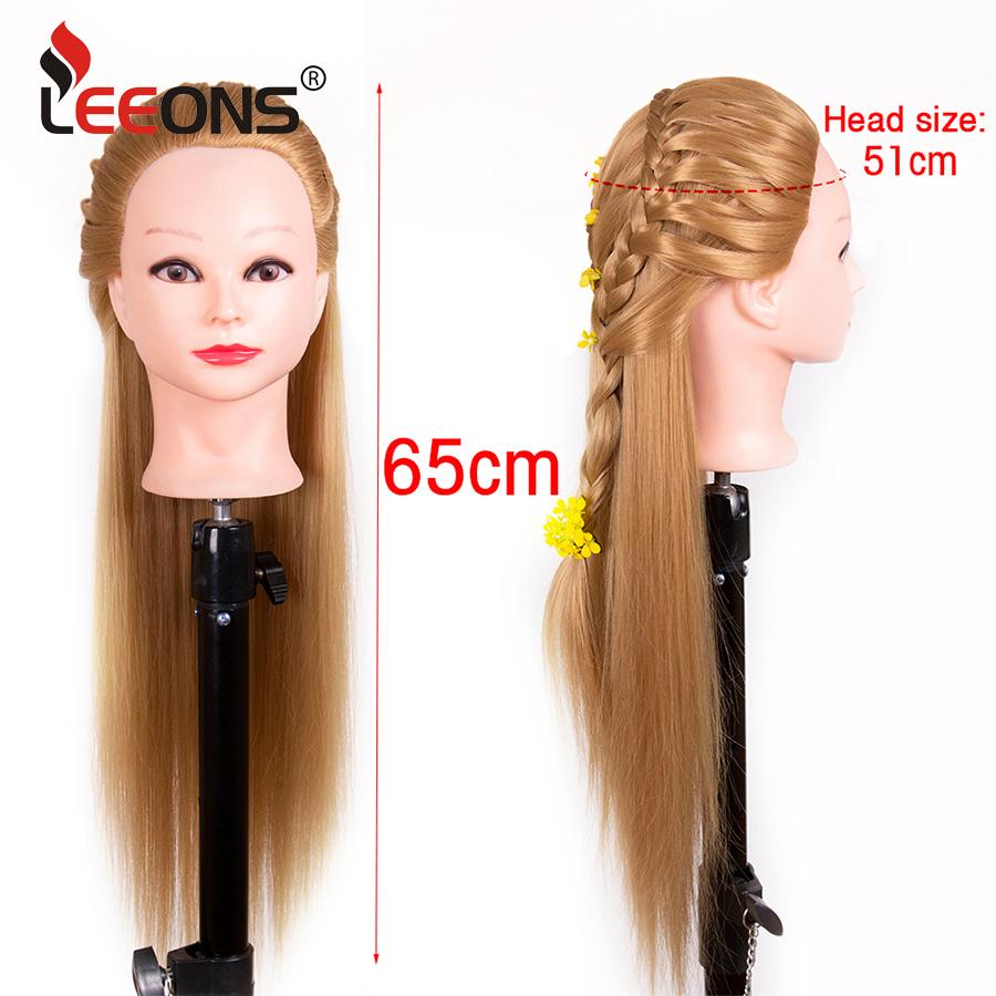 Голова манекена 65 см с тренировочной головкой для волос, парикмахерская, 7 стилей, тренировочная головка для причесок, бесплатный подарок