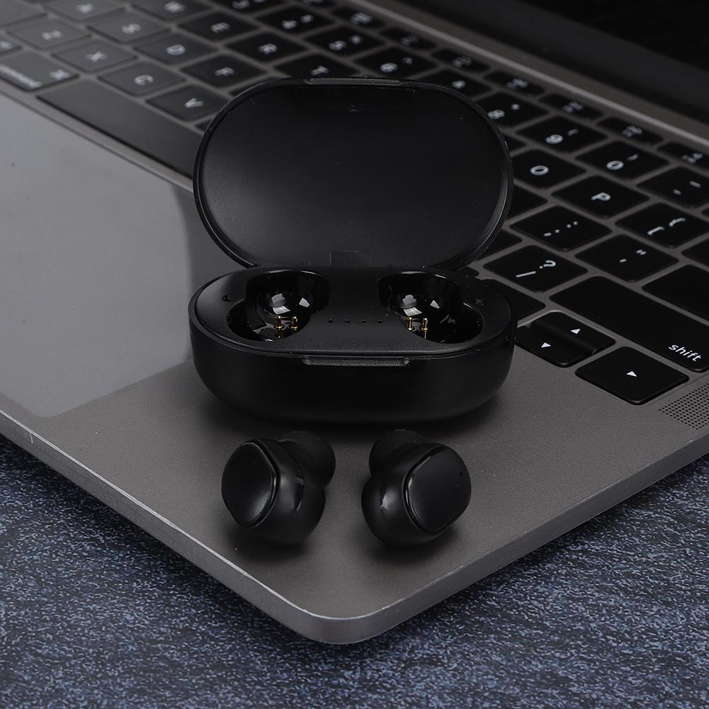 A6S True Wireless Earphones Stereo Earbuds Charging Case Mini Headphones Sport inEar Black for Redmi(Black )