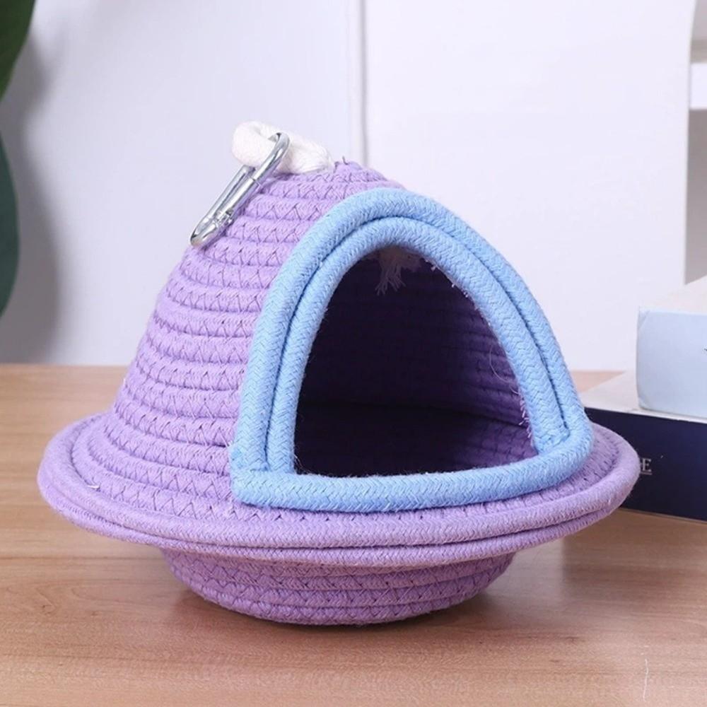 Decorative Warm Sleep Bird Cage Nest Handmade Weave Thickened Bird Hanging Bed Windproof Bite Resistant Pet Habitat All Season