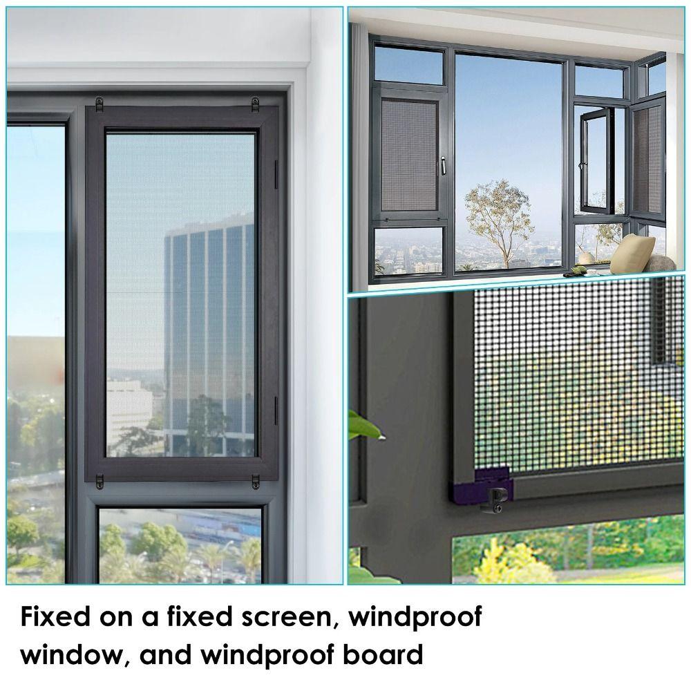 24pcs with Screws Window Screen Clips Weather Resistant Offset Design Screen Door Clips Universal Window Fastening Kit