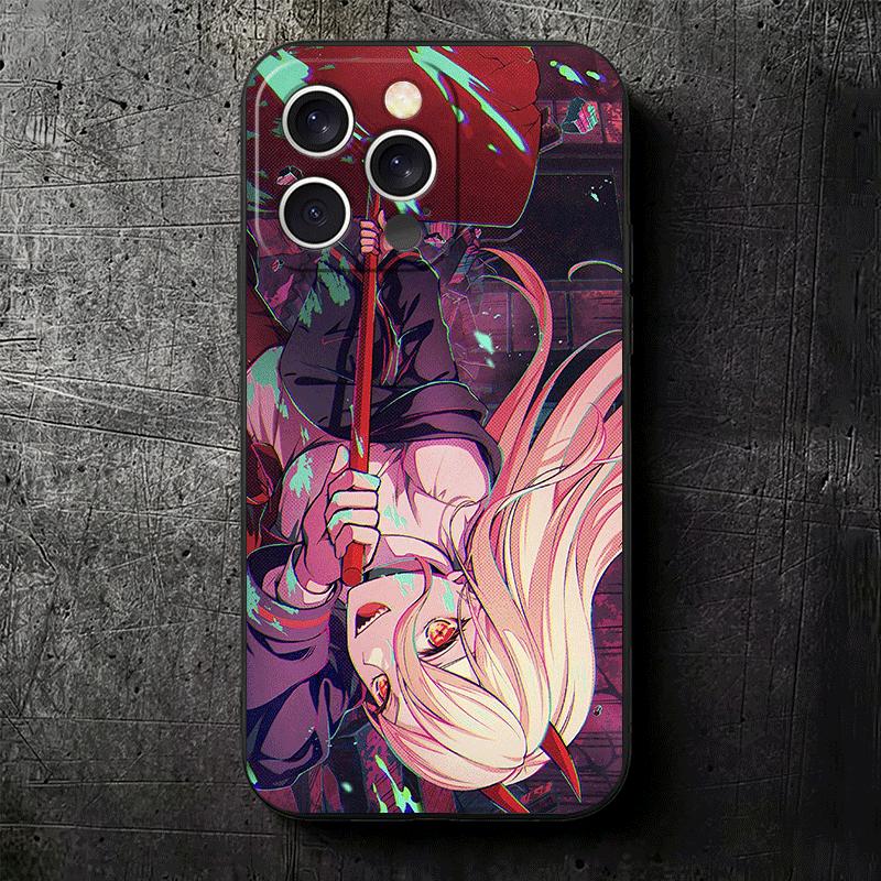 Аниме Персонаж Сила CSM Мягкий Чехол для Телефона для iPhone 16 16E 17 Air 15 Pro Max 14 Plus 13 Mini 11 12 7 Черный Чехол Задняя Панель