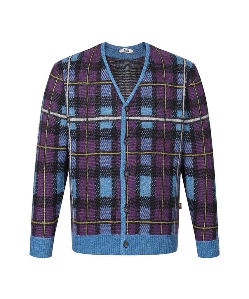 Daks Shirts Wool Blend Mohair Check Cardigan_Dlw1Swcd102B1