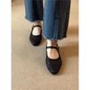Genuine Leather~ Inner Height Increase Super Soft Single Shoes Women's Hole Shoes Hand-woven Wind Mary Jane Shoes