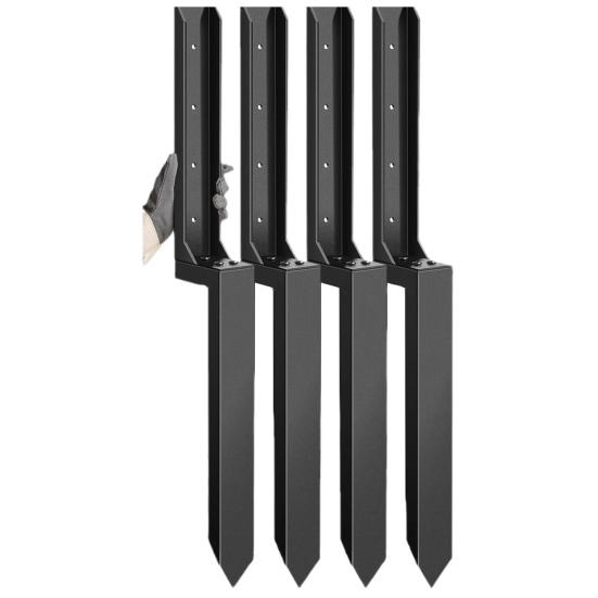 1 Set Fence Post Repair Stake Kit with Accessories Heavy Duty Steel Tilted Broken Wood Fence Post Repairing Ground Spike Support Stake