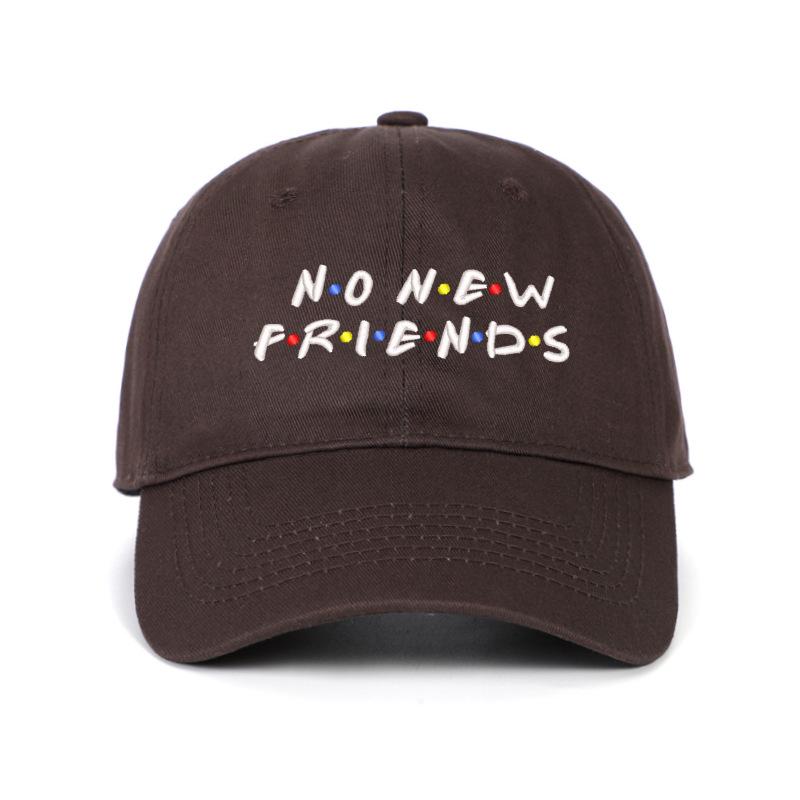 Унисекс Бейсболка в корейском стиле 'No New Friends' с вышивкой и козырьком