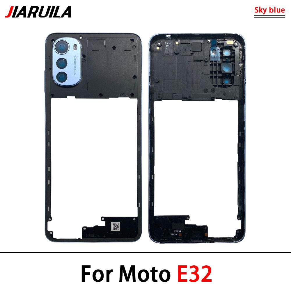 NEW Middle Frame Plate Holder Housing With Side Button Key Replacement Repair For Motorola Moto E13 E22i E22 E32 Edge 20 Lite