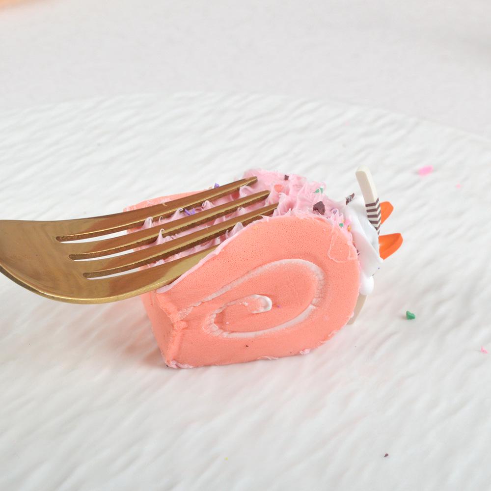 5cm Mini Swiss Roll Model Cake with Fake Fruit and Cream – Children's Toy Display Ornament