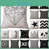 Элегантная полиэстеровая наволочка с цифровой печатью черных букв для уютных жилых помещений
