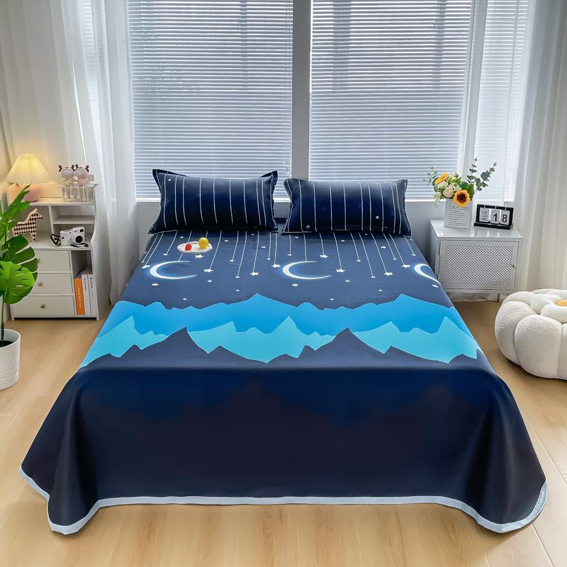 Охлаждающая плоская простыня с наволочкой, летние простыни, гладкое постельное белье, комплект постельного белья для дома, односпального размера или размера «queen-size», roupa de cama