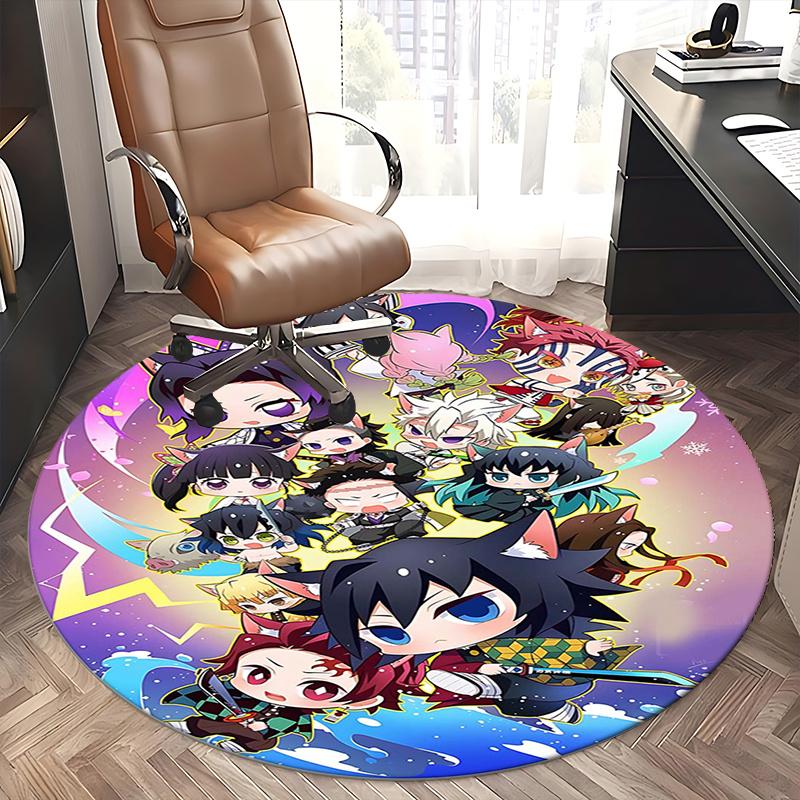 Demon Slayer Chair mat Round Rug Office carpet, Non slip, Suitable for Living Rooms, Bedrooms Decor 1205707a