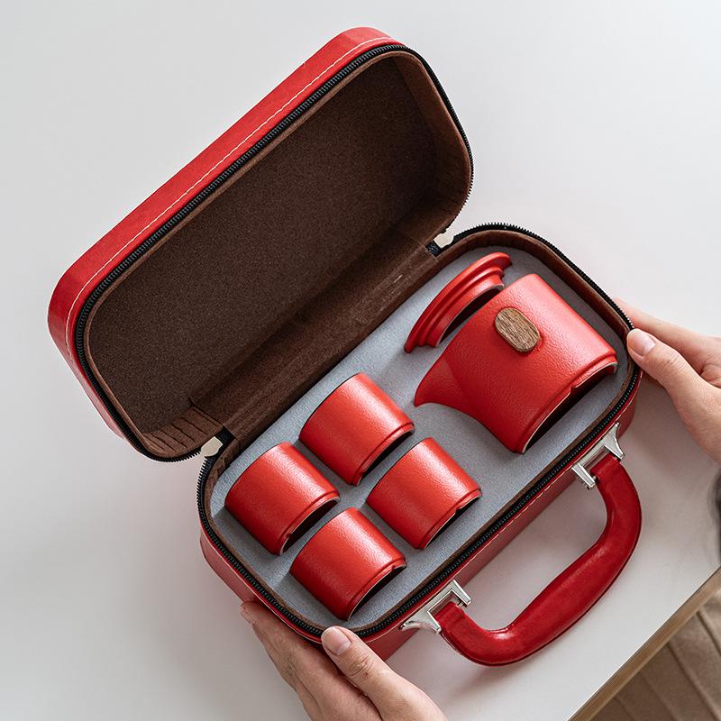 Business opening activities, portable travel tea set gifts can be printed, and the company will send customers a gift box for celebrating the store.