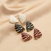 Fashionable Metal Geometric Enamel Earrings Simple Mosquito Ear Clips