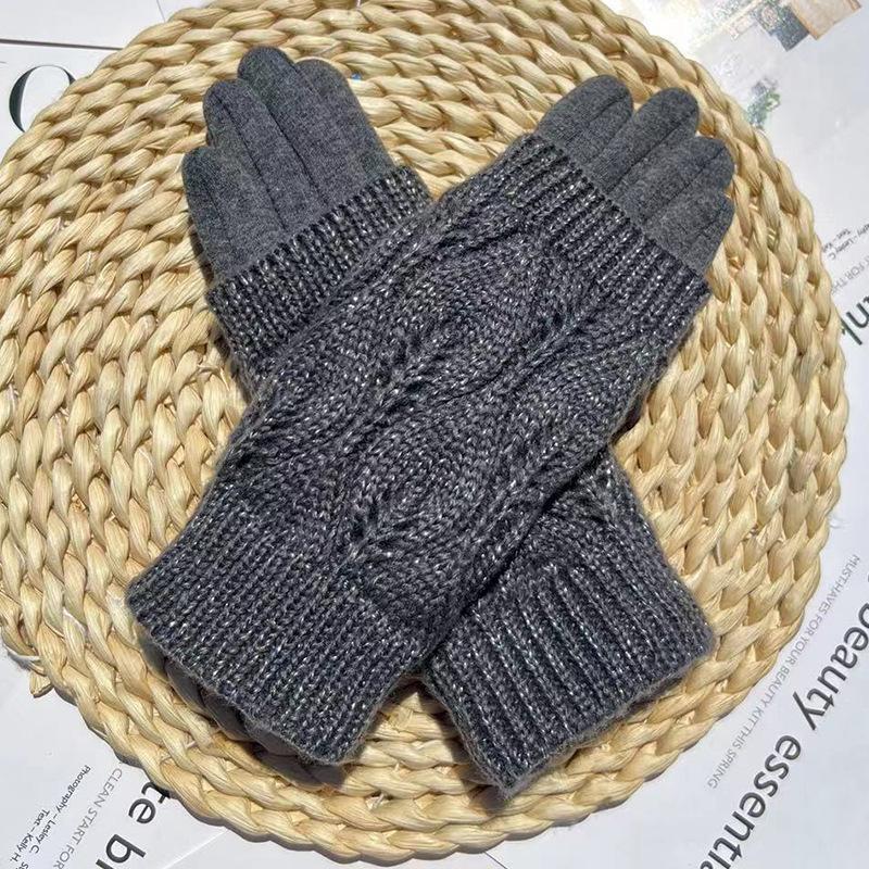 Двухкомпонентные женские перчатки, теплые и морозостойкие перчатки для путешествий на открытом воздухе с сенсорным экраном, флис, не промокающий, трикотажные перчатки с двойным отверстием