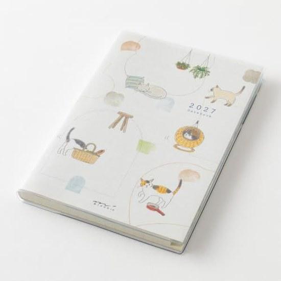 Midori Pocket Diary Planner 2027 B6 Weekly Limited Edition Bookmark Cat Pattern (Starts January 2027)