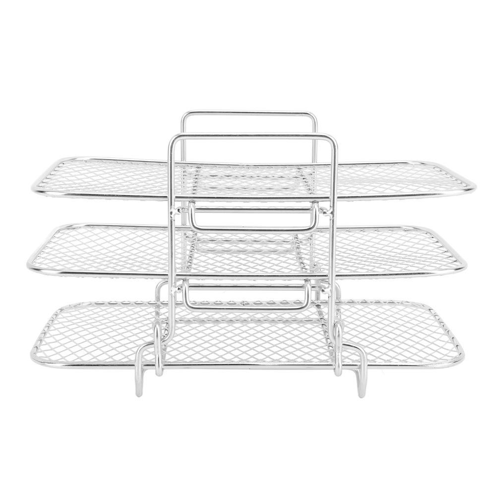 Silver Baking Rack Rectangle Shape Dehydrator Rack Durable Air Fryer Rack Food Dehydrating