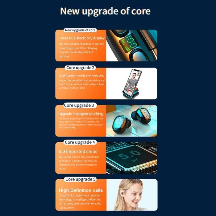 Écouteurs sans fil - G5S - BT5.0 - IPX7 étanche - 3500mAh - 9D qualité sonore