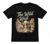 The Wild West Cowboy And Cowgirl Western Desert Boho Cactus Black T-shirt