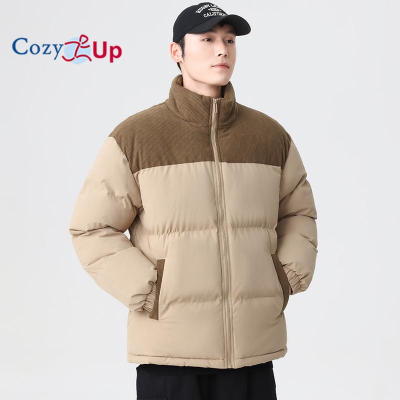 Мужская стеганая куртка Cozy Up с капюшоном, термостеганое пальто с карманами, застегивающаяся на молнию, зимняя теплая куртка-пуховик