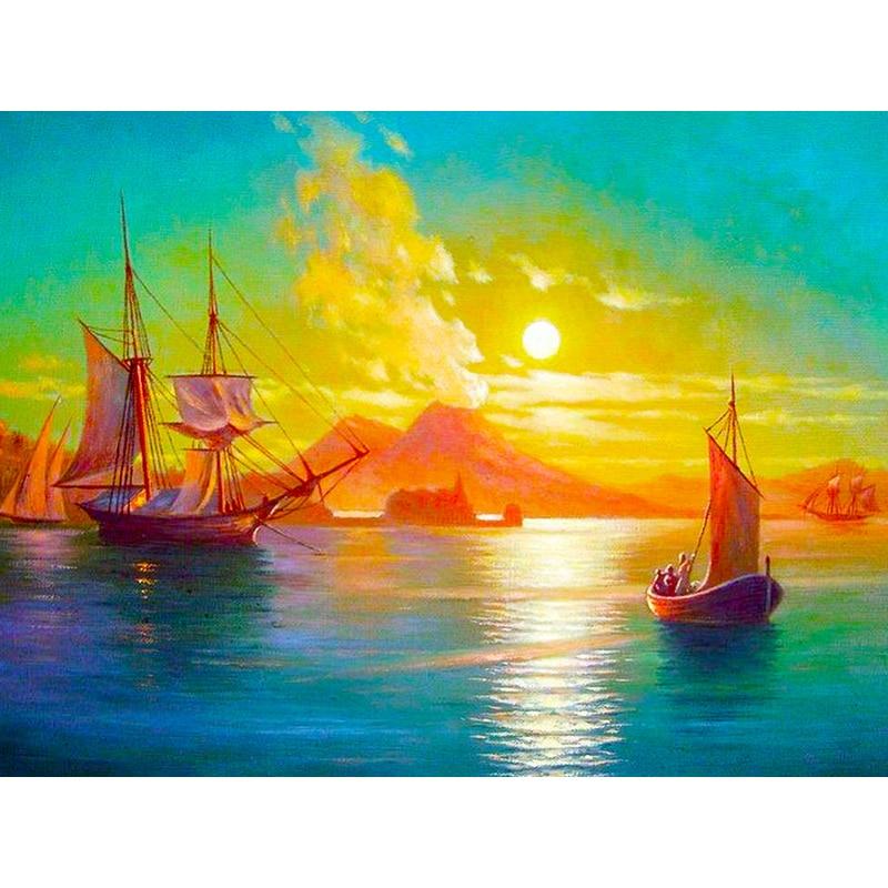 Новый 5D DIY алмазная живопись вид на море Алмазная вышивка парусник вышивка крестиком полная круглая дрель домашний декор ручной художественный подарок