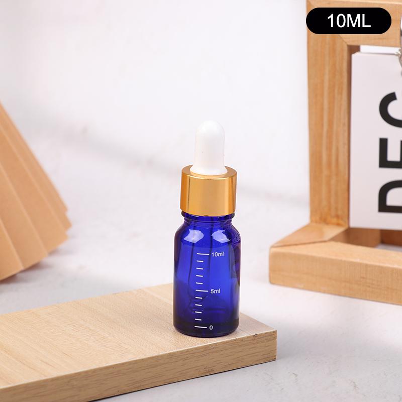 5ml-100ml Dropper Bottles With Scale Reagent Eye Drop Blue Glass Aromatherapy Liquid Pipette Bottle Refillable Bottles Travel