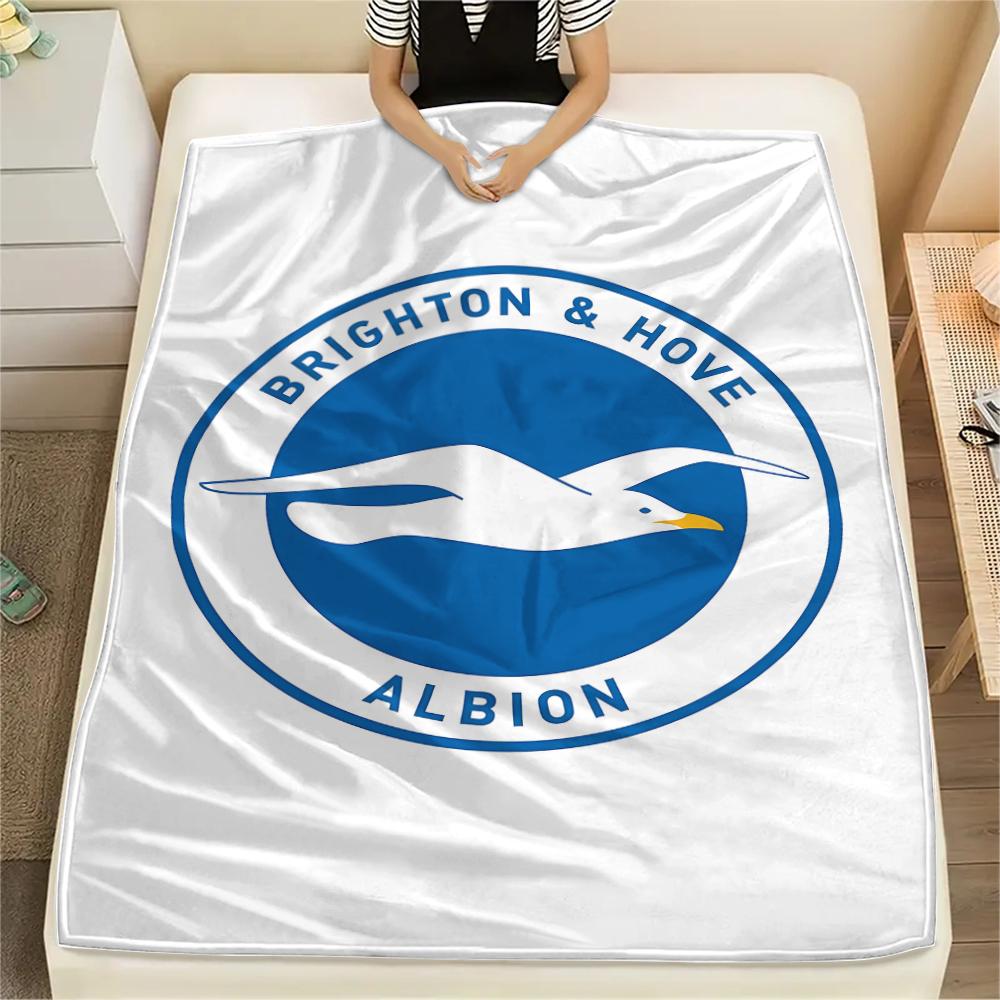 1 шт. Фланелевое одеяло с принтом Brighton, Высокое качество, Для всех сезонов, Декор для дома, Тепло и Уют, Идеально для Рождественских подарков