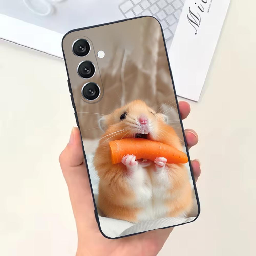 Милый Чехол для Телефона с Мышью, Крысой, Хомяком для Samsung Galaxy A13, A21s, A22, A31, A32, A52, A53, A71, A80, Мягкий Черный Корпус