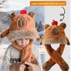 Thickened Kids Ear Protection Hat Windproof Plush Hat Scarf Set  Cold Weather