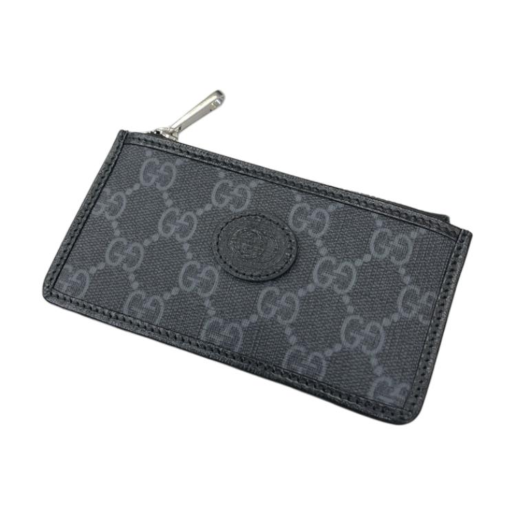 Gucci Кошелек-визитница на молнии с монограммой GG для унисекс, для повседневного использования