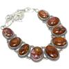 Ожерелье из серебра 925 пробы с венгерским агатом, 18 дюймов, этническое, ручной работы JCN353-7