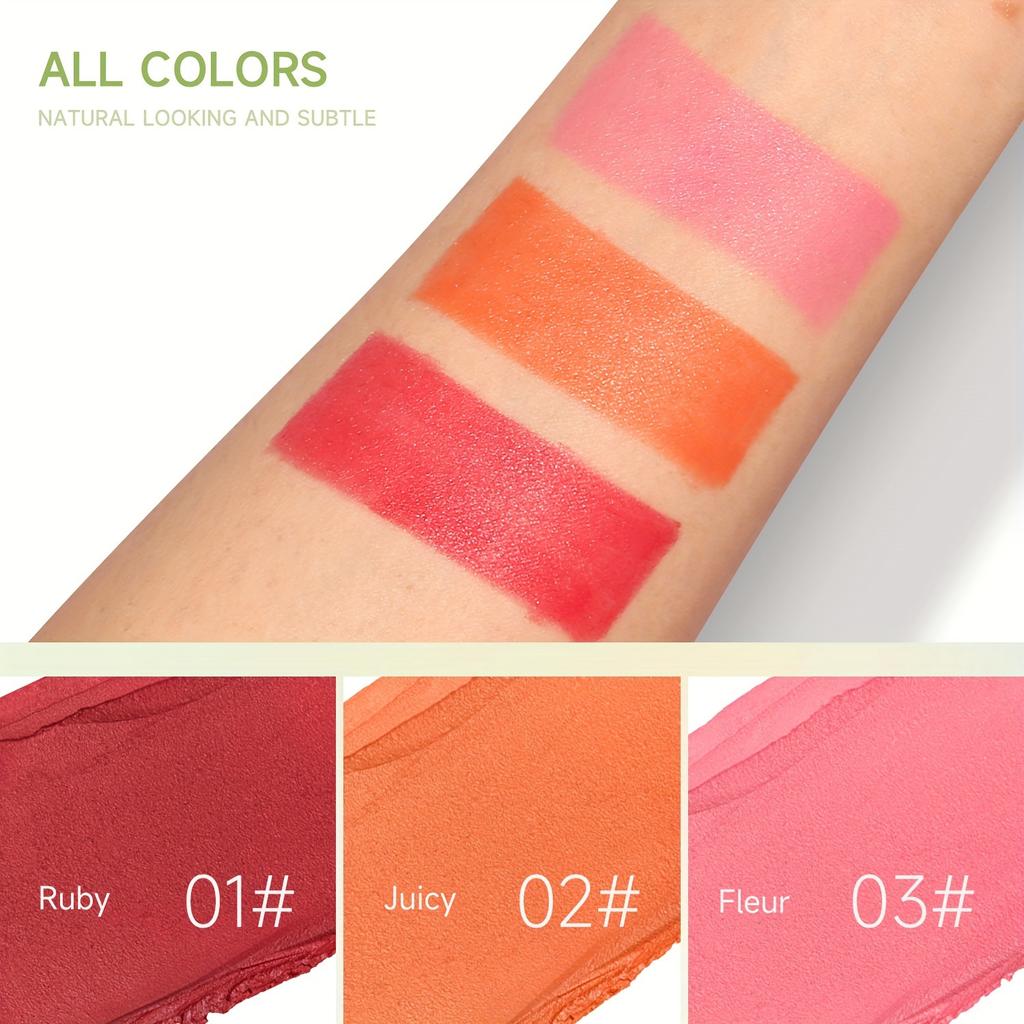 30g Blush Stick Blush Cream Brightening Contouring Stick Moisturizing Natural Nude Makeup Blush Cream Waterproof Multi-functional Solid Blush Rouge