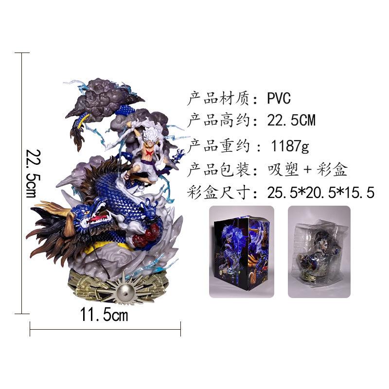 Hot Sell 23cm New Pirate King Handmade Nica Lufei Vs Longkaiduo Statue Anime Model Tide Play Ornament Handmade Holiday Gift
