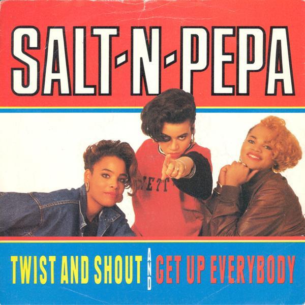 7-дюймовая пластинка SALT N PEPA Twist And Shout Get Up Everybody FFR16 FFRR 1988 UK Rap HipHopRB Б/у