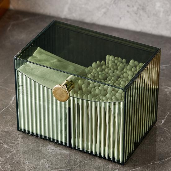 Легкий роскошный ящик для хранения, прозрачная откидная крышка, пыленепроницаемый органайзер с 2 сетками, ватный тампон, помада, аксессуары для снятия макияжа