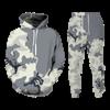 Новый осенний камуфляжный комплект с капюшоном/брюками/костюмом для мужчин, повседневный свитер с капюшоном, толстовка, спортивный костюм из 2 предметов, мужская одежда, костюм