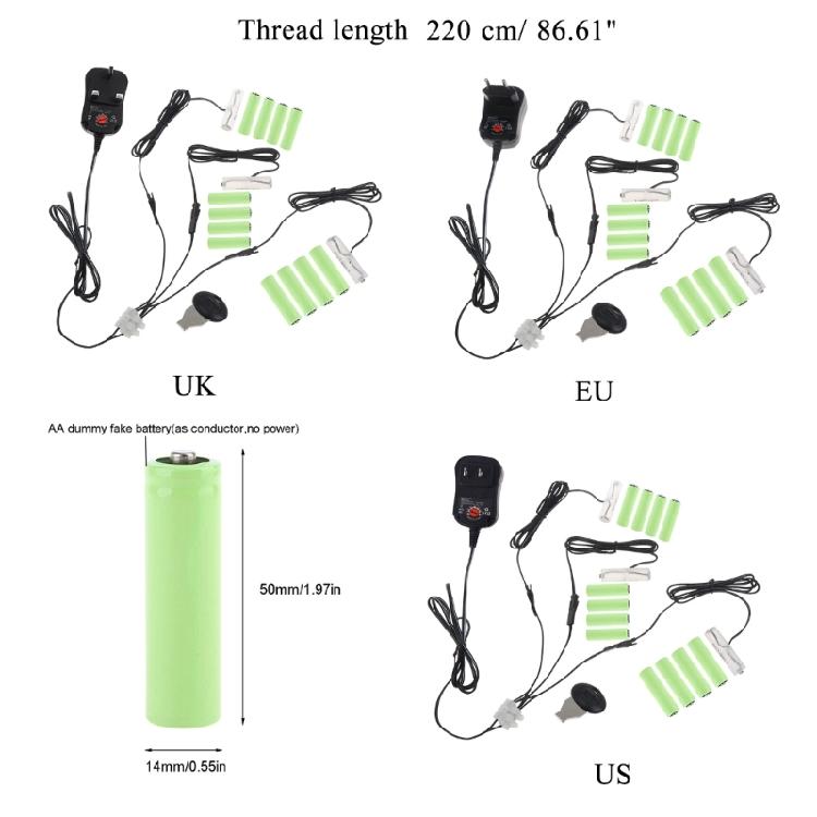 3in1 3V-12V Power Supply LR6 AA Battery Eliminator for Remote Controls LED Lamps Toy Replace 2-8pcs AA 1.5V Battery
