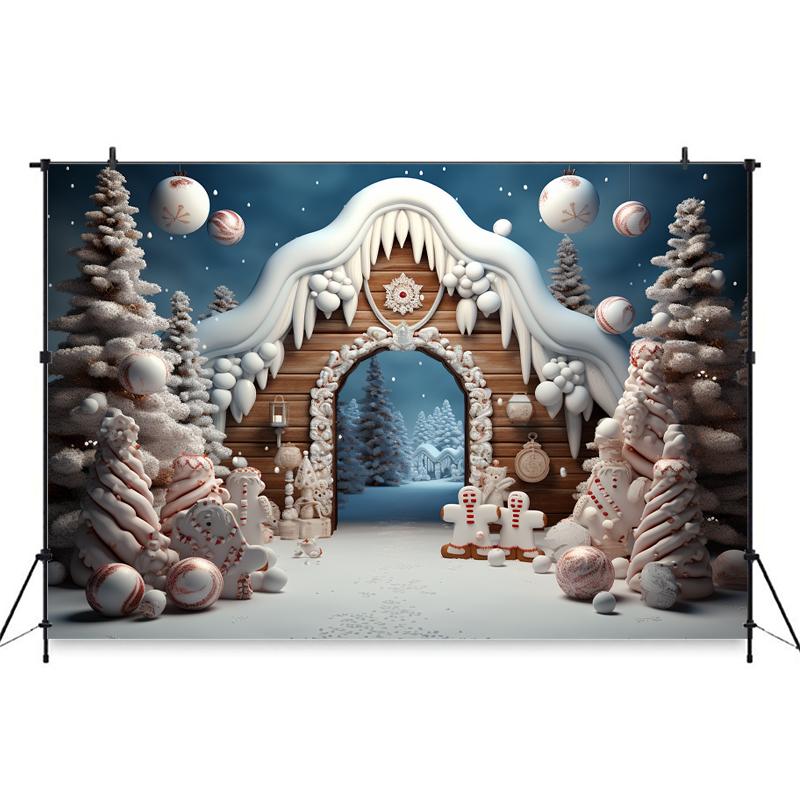 Mocsicka Christmas Photo Background Xmas Tree Snow Decors Family Holiday Party Baby Shower Boy Girl Photography Backdrops Banner152