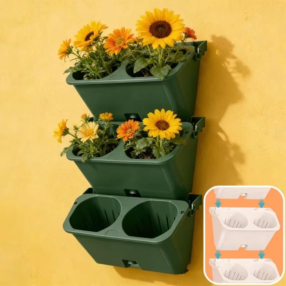 Self Watering Wall Flowerpot Plastic Plants Grow Container Creative Plant Holder  Living Room