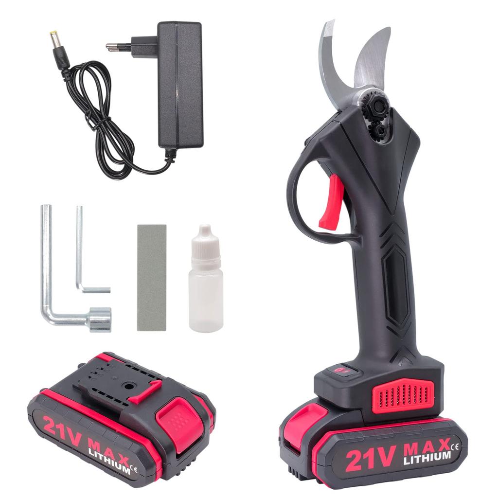 Professional 21V Cordless Electric Pruning Shears, 30mm Cutting Diameter, 1 X 1500mAh Battery, 3-4 Working Hours, Bypass Blades