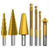 7Pcs Step Drill Bit Saw Umbrella Chamfer Bit Straight Titanium Milling Cutter 4-12/20mm 3 6 8 Mm Woodwork Metal Hole Cone Drill