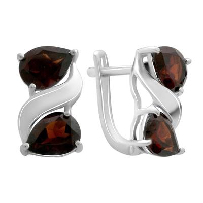 Серебряные серьги с натуральным гранатом 4.9ct (2181910)