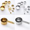 Stainless Steel Measuring Cup & Spoon Set for Coffee, Seasoning, Baking - 4 or 8 Piece Set.