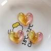 10 Pcs New Lovely Mini Colour Cartoon Bicolor Heart Resin Scrapbook Diy Jewellery Hairpin Accessories Decorate Craft A76